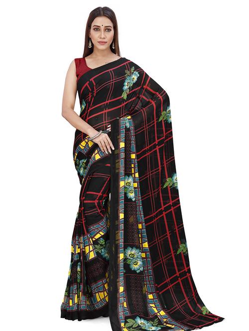 women casual wear georgette saree - 21480775 - Very Small Image - 1