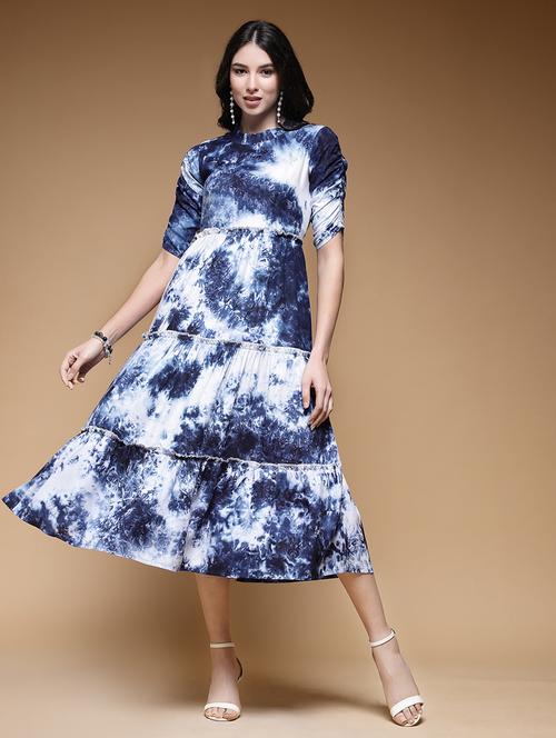 blue tie & dye tiered dress - 21481431 - Very Small Image - 1