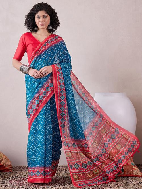 women printed saree - 21481755 - Very Small Image - 1