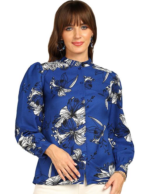 women blue polyester regular shirt - 21482502 - Very Small Image - 1