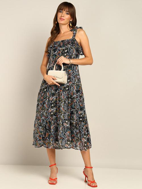 women black chiffon tiered dress - 21482522 - Very Small Image - 1
