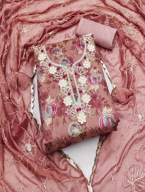 women embroidered unstitched suit set - 21482984 - Very Small Image - 1