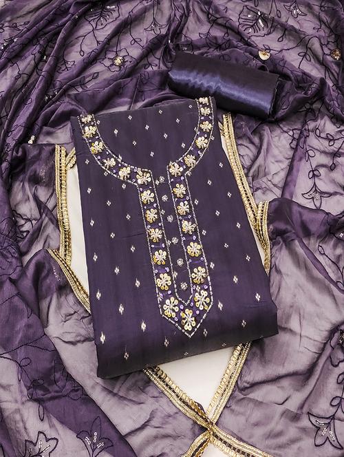 women embroidered unstitched suit set - 21483036 - Very Small Image - 1