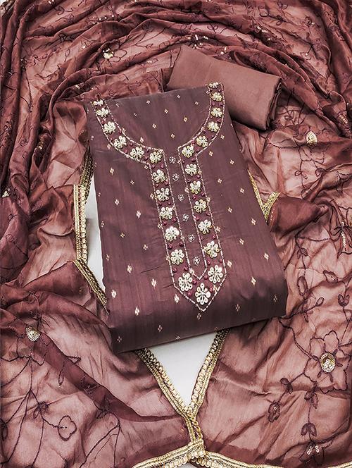 women embroidered unstitched suit set - 21483037 - Very Small Image - 1