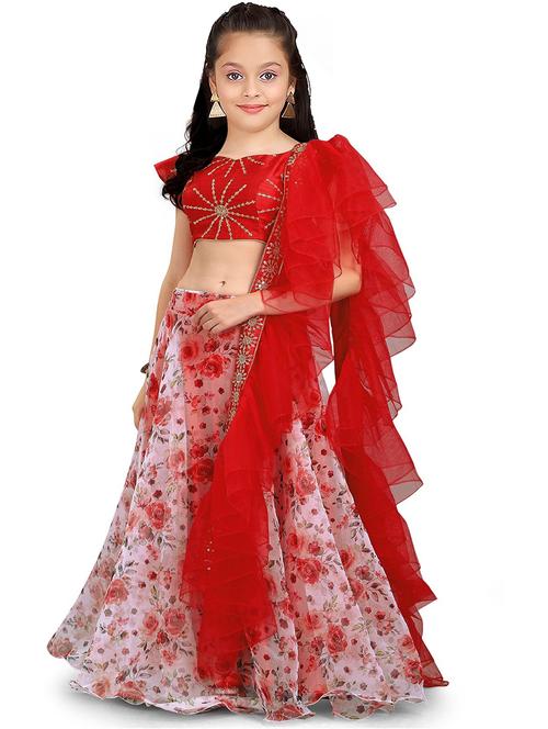 girls printed lehenga choli with dupatta - 21483818 - Very Small Image - 1