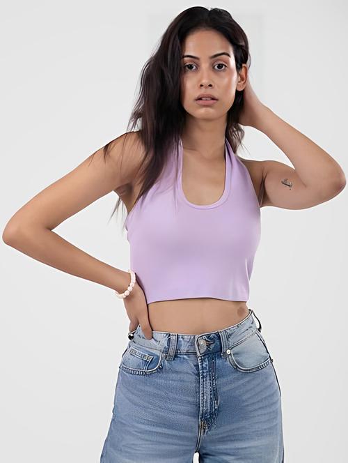 women sleeveless solid crop top - 21484306 - Very Small Image - 1