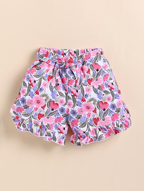 kids white printed cotton shorts - 21484457 - Very Small Image - 1