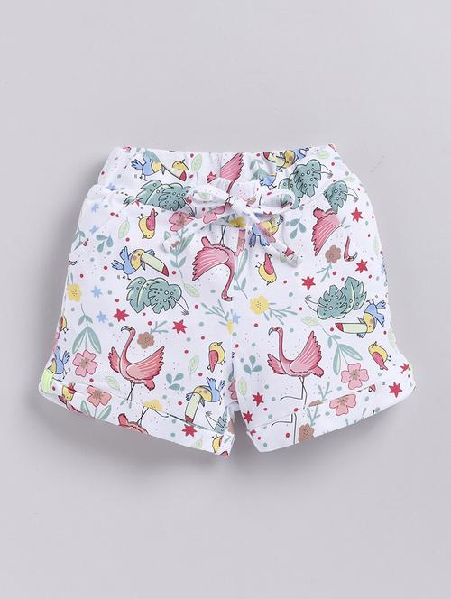 kids white printed cotton shorts - 21484490 - Very Small Image - 1