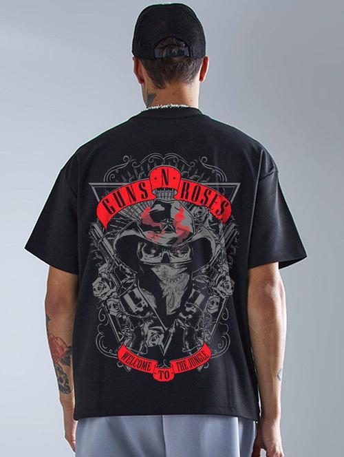 men round neck front & back print t-shirt - 21484805 - Very Small Image - 1