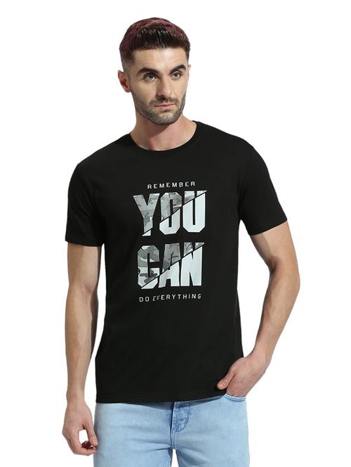 men round neck front print t-shirt - 21485114 - Very Small Image - 1