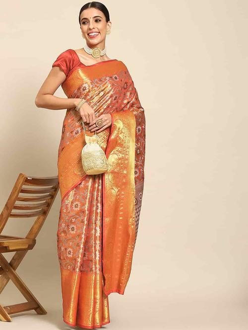 women self design kanjivaram saree - 21485194 - Very Small Image - 1