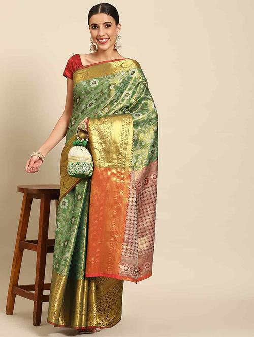 women self design kanjivaram saree - 21485199 - Very Small Image - 1