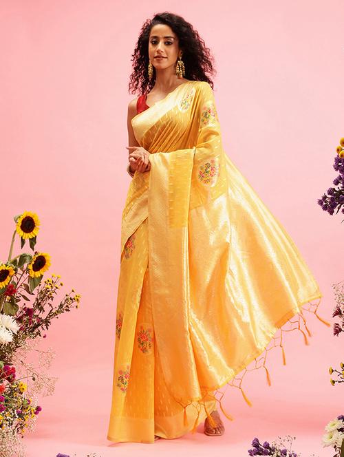 women self design handloom saree - 21485302 - Very Small Image - 1
