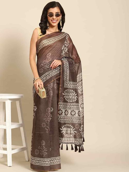 women printed saree with blouse - 21485416 - Very Small Image - 1