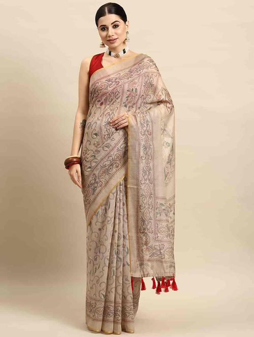 women printed saree with blouse - 21485460 - Very Small Image - 1