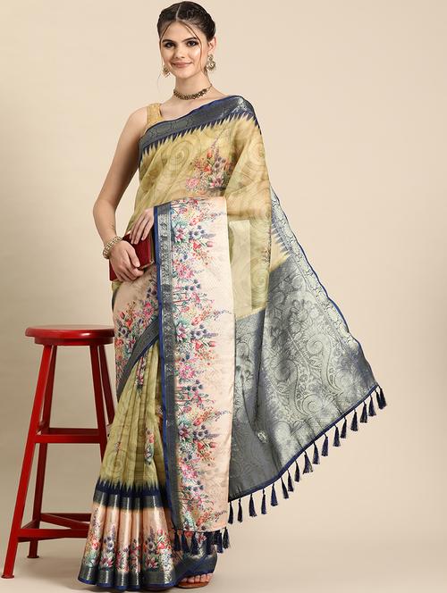 women printed bordered saree - 21485735 - Very Small Image - 1