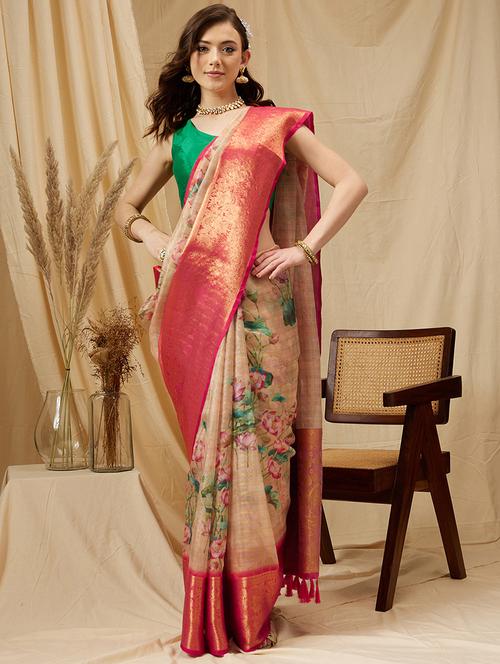 women self-design bordered saree with blouse - 21485885 - Very Small Image - 1