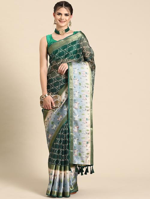 women self-design bordered saree with blouse - 21485892 - Very Small Image - 1