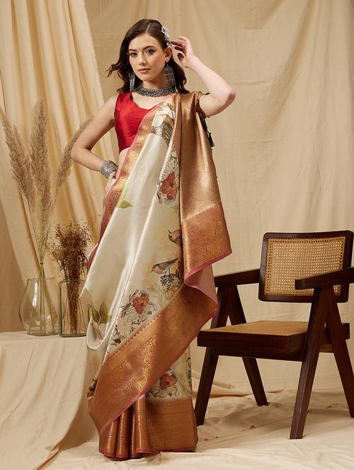 women self-design bordered saree with blouse - 21485913 - Very Small Image - 1