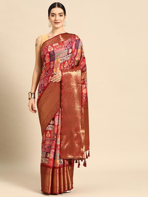 women self-design bordered saree with blouse - 21485927 - Very Small Image - 1