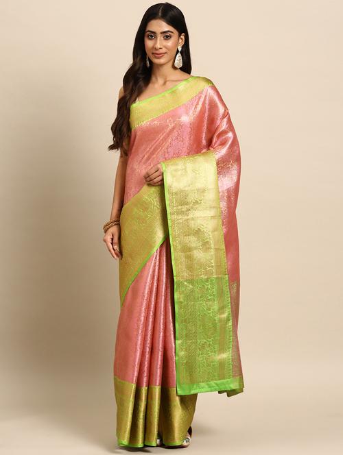 pink tissue kanjivaram saree - 21485962 - Very Small Image - 1