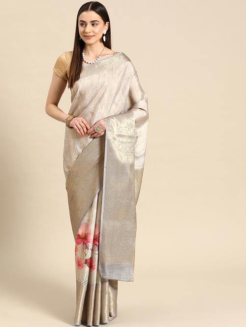women self-design bordered saree with blouse - 21486044 - Very Small Image - 1