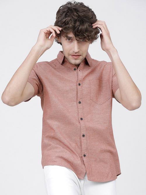 men short sleeved solid casual shirt - 21487789 - Very Small Image - 1