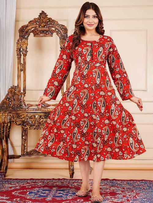 women printed anarkali kurta - 21489154 - Very Small Image - 1