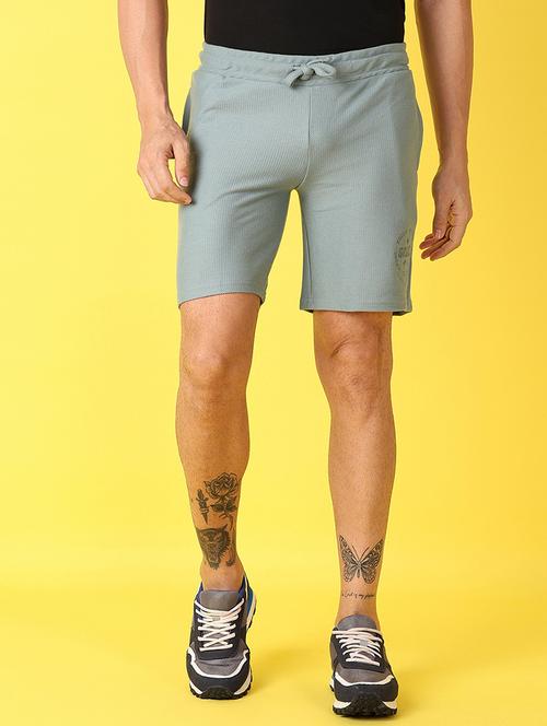 men sea green solid shorts - 21490299 - Very Small Image - 1