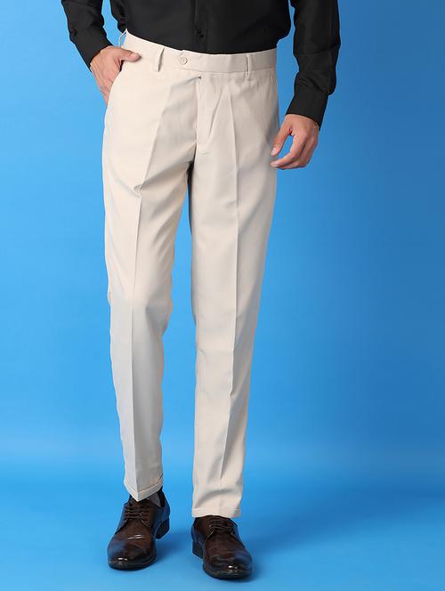 men solid flat front formal trouser - 21491879 - Very Small Image - 1