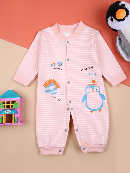 kids pink striped full length romper - 21492069 - Very Small Image - 1