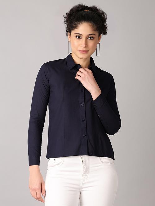 women solid long sleeves collared formal shirt - 21492967 - Very Small Image - 1