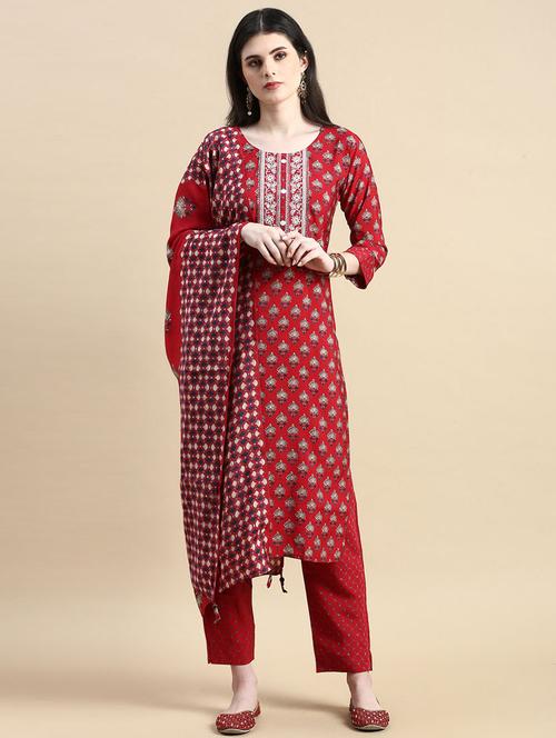 women embroidered kurta pant set with dupatta - 21493736 - Very Small Image - 1