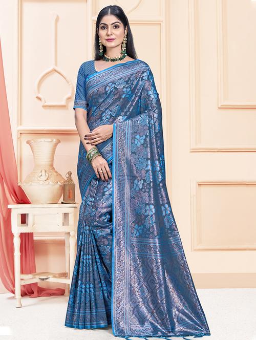 women self design banarasi saree with blouse - 21494716 - Very Small Image - 1
