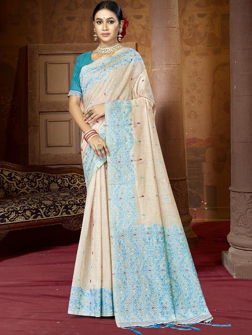 women self design handloom saree with blouse - 21494737 - Very Small Image - 1