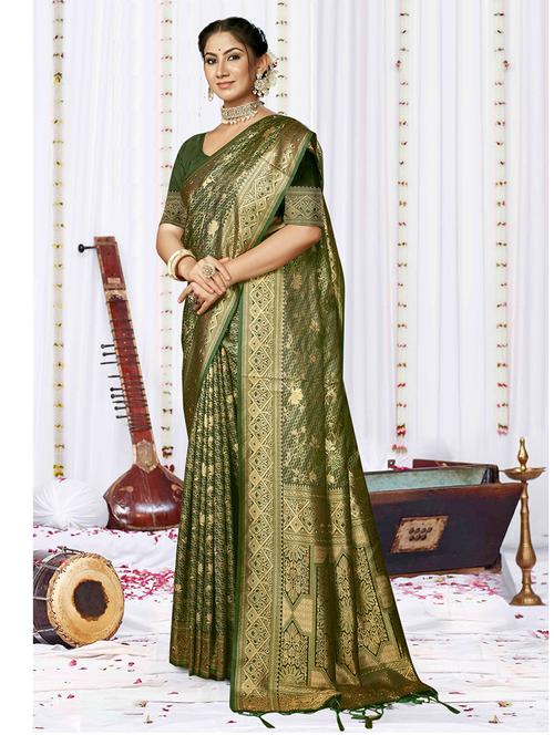 women self design banarasi saree with blouse - 21494743 - Very Small Image - 1