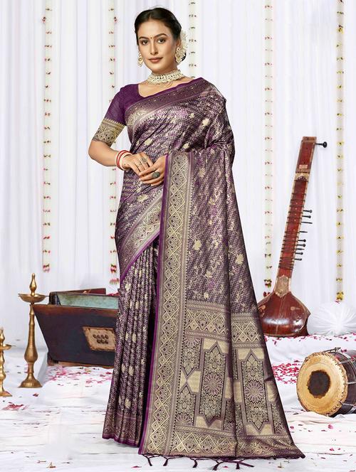 women self design banarasi saree with blouse - 21494744 - Very Small Image - 1