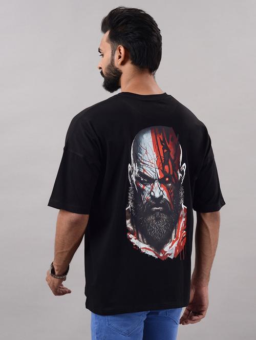 men black cotton back print t-shirt - 21495041 - Very Small Image - 1