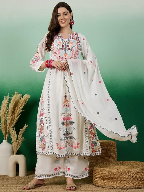 women white kurta palazzo set - 21496092 - Very Small Image - 1