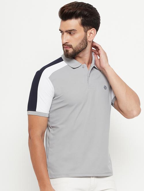 men color block short sleeve polo t-shirt - 21497118 - Very Small Image - 1