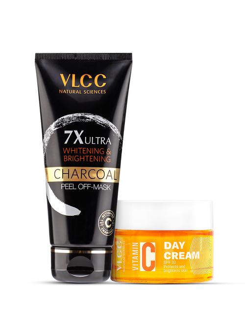 charcoal peel off mask 7x ultra whitening & brightening & vitamin c day cream spf 30 combo - 21497156 - Very Small Image - 1