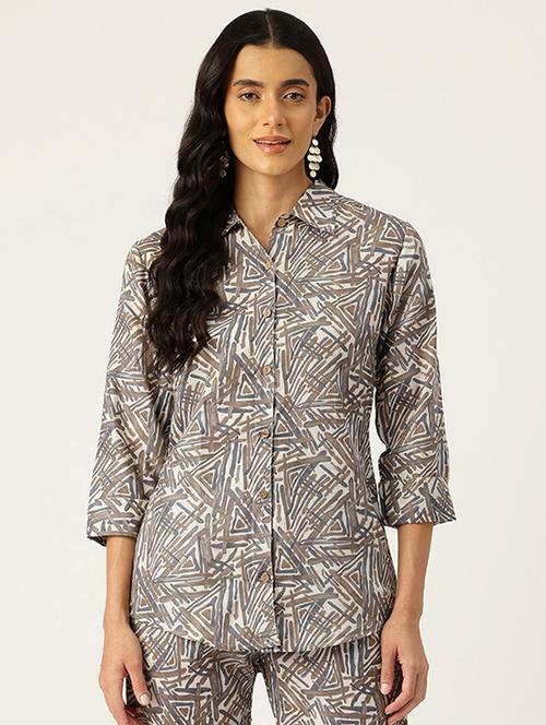 women collared printed regular shirt - 21497305 - Very Small Image - 1