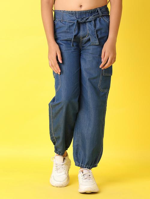 girls solid jogger fit jeans - 21497552 - Very Small Image - 1