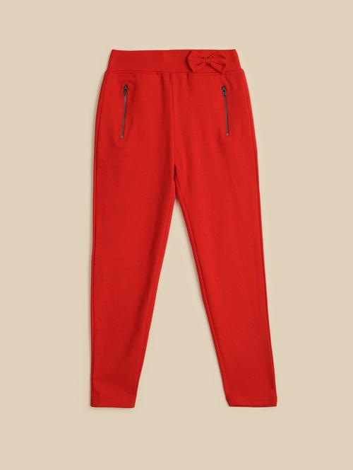 kids red cotton jeggings - 21498481 - Very Small Image - 1