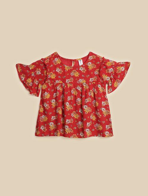 kids maroon cotton top - 21498485 - Very Small Image - 1