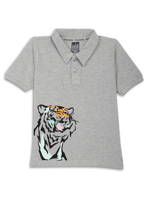 kids grey cotton blend t-shirt - 21498512 - Very Small Image - 1