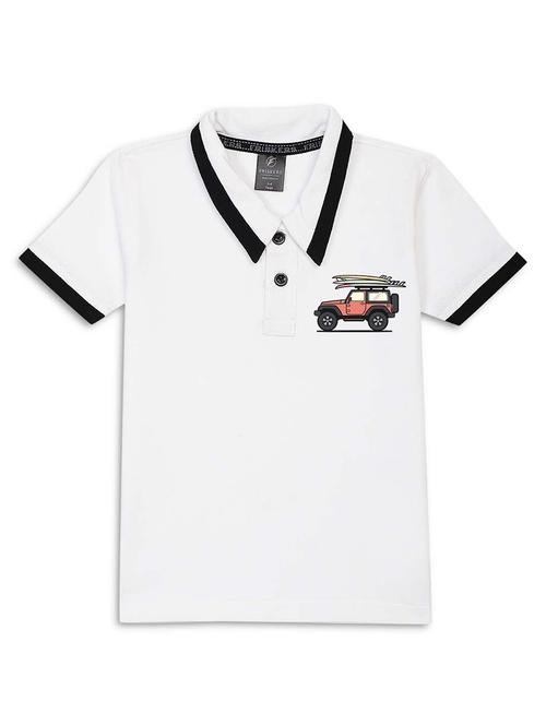 kids white cotton blend t-shirt - 21498530 - Very Small Image - 1