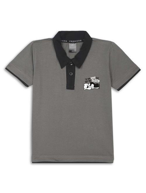 kids grey cotton blend t-shirt - 21498534 - Very Small Image - 1