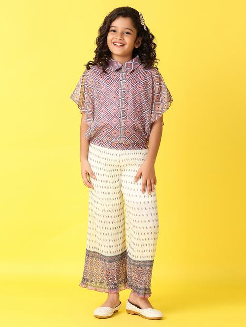 girls printed shorts sleeves twin set - 21498680 - Very Small Image - 1
