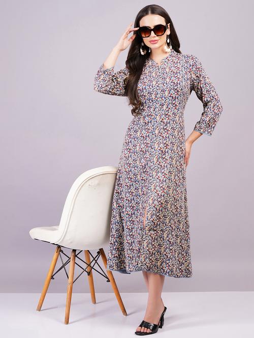 women printed a-line ethnic dress - 21499008 - Very Small Image - 1